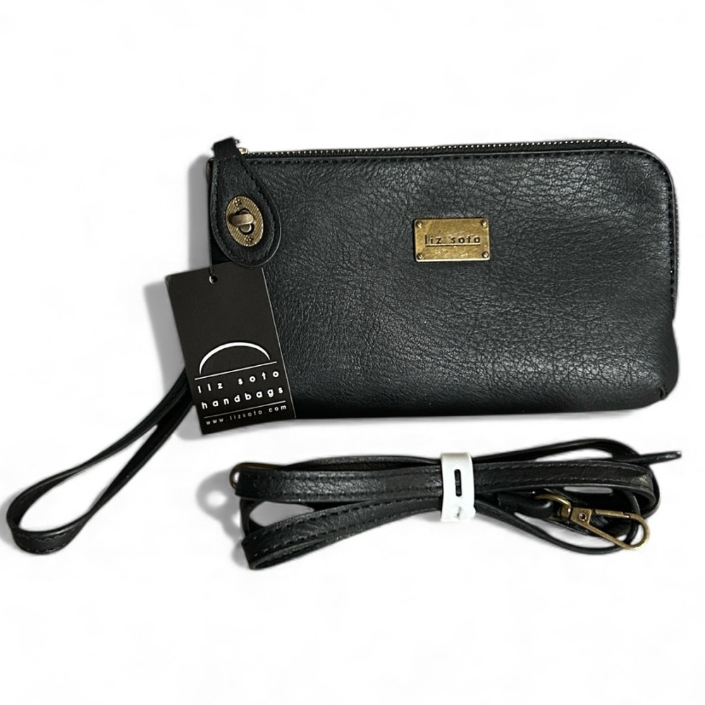 Liz Soto Tina Convertible Crossbody Wristlet Wallet in Black